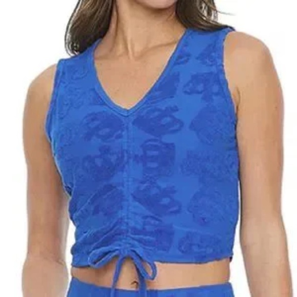 Juicy Couture Royal Blue V-Neck Sleeveless Crop Tank Size S